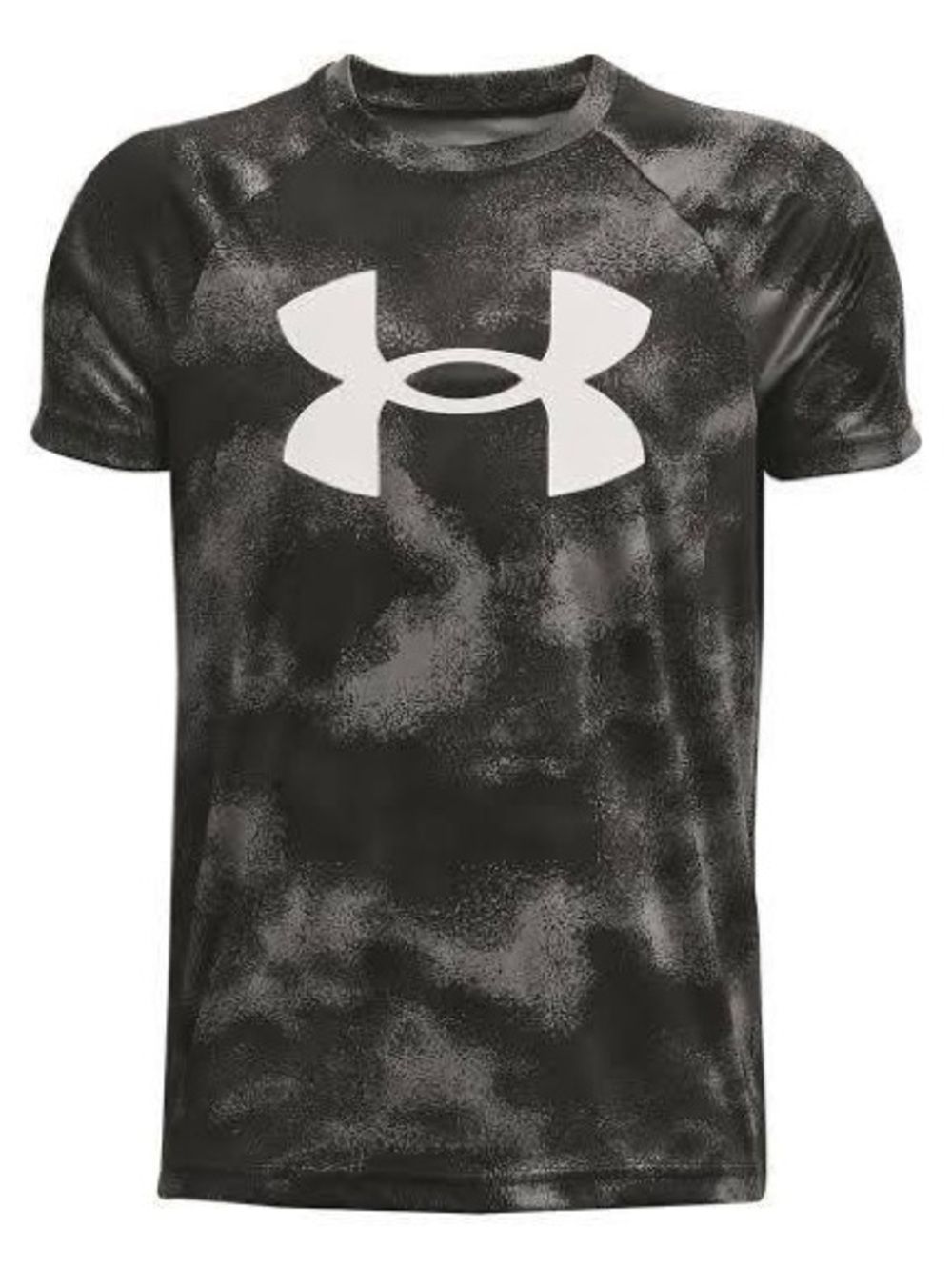 Under Armour YL Black Heathered Short Sleeve Logo Tee